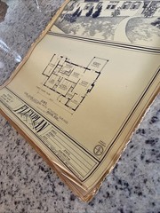 Vintage 1948 MCM Bungalow Ranch HomePlan Blueprint Triflex Service Washington DC
