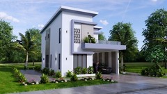 26×33 Feet House Design Plan 8×10 Meter 3 Beds 3 Baths Shed Roof (A4 Hard Copy)
