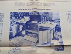 Better Homes & Gardens Wood Plans 1977 BBQ Cooking Center or Folding Cnvas Bench