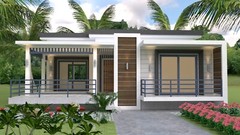 Modern House Plans 10×13 Meter 33×43 Feet 3 Beds 2 Baths Concrete Slab Hard Copy