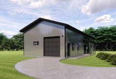 The Nueces Barndominium Plan – 2 Bedrooms / 2 Baths 1,543 SF Design Blueprints