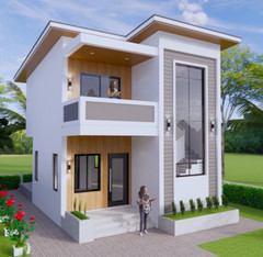 20×30 Feet Small House Plan 6×9 Meter 2 Beds 2 Baths PDF Plan (A4 Hard Copy)