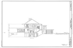 4 bedroom open plan home by Frank Lloyd Wright, printed architectural drawings