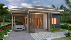 One Story House 10×11 Meter 33×36 Feet 3 Bedrooms Hip Roof PDF (A4 Hard Copy)