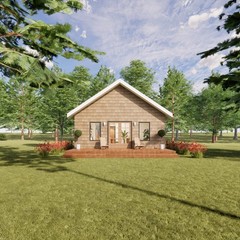 Smokies Cabin Plans 24×28 – Modern Cottage Blueprints – Vacation Home Design