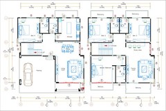 36×40 Feet House Design Plan 11×12 Meter 4 Beds 5 Baths Hip Roof (A4 Hard Copy)