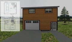 Custom 1 Bedroom 1 Bath 2 Story Garage/Workshop House Plans 784 sqft Plan #2193