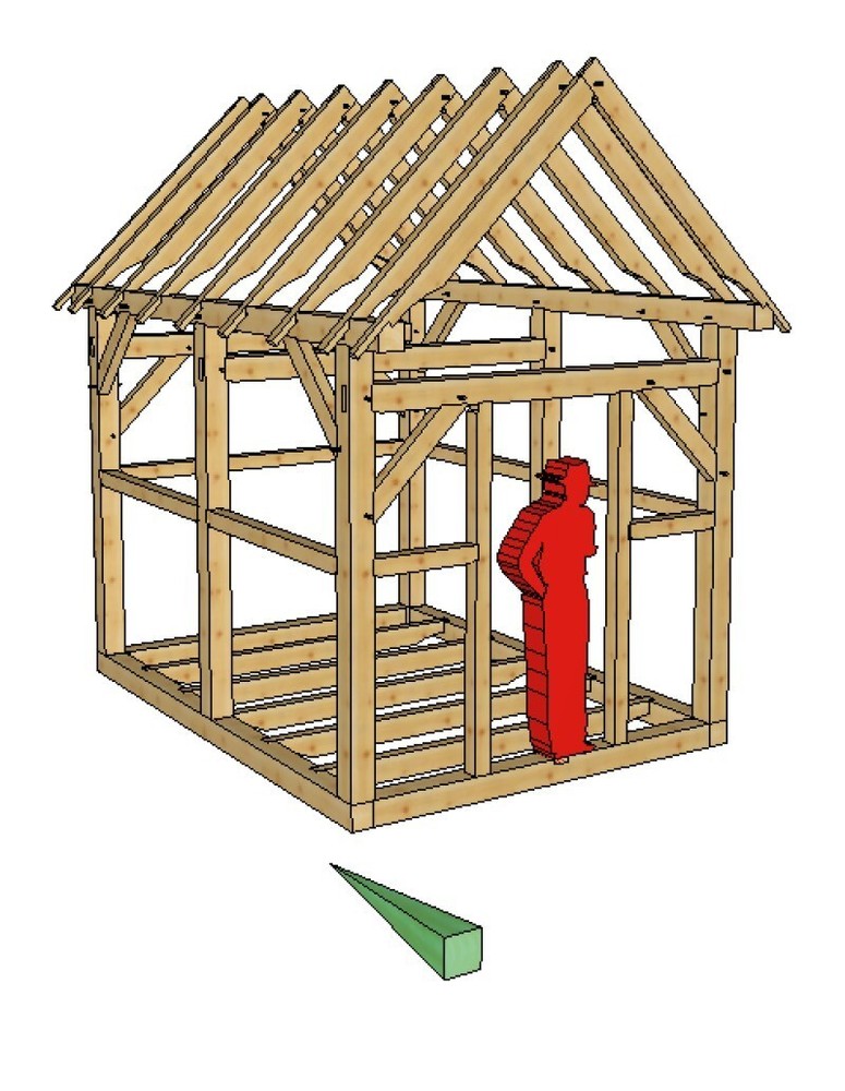 Timber Frame 9′ x 12′ Playhouse/Shed Plans on 8 1/2″x11″ paper new