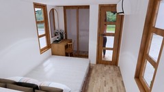 8×26 Feet Tiny House Plans 2.5×8 Meter 2 Beds Shed Roof Full Plan (A4 Hard Copy)