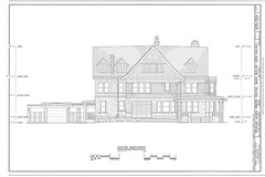 HOUSE PLANS – Tudor Revival mansion, detailed blueprints, PRINTED floor plans