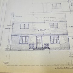 Vintage House Blueprint 33×17 1964 Mid Century Modern Drawing Art Glen Ellyn IL