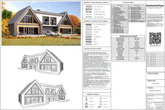 86’x29′ Double A-Frame Cabin, 6-Beds, 8 Baths, 2 Garage bays, 3556SF Living Area
