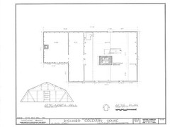 Colonial gambrel roof house plan, Early American, printed architectural drawings