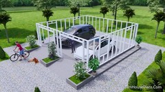 24×24 Feet 7.3×7.3 Meter 2 Cars Garage Shed Plan PDF Plans (A4 Hard Copy)