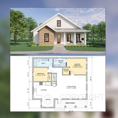 Idyllic Living Modern Cottage Plans – Open Plan Design – Modern Farmhouse 2 Bed