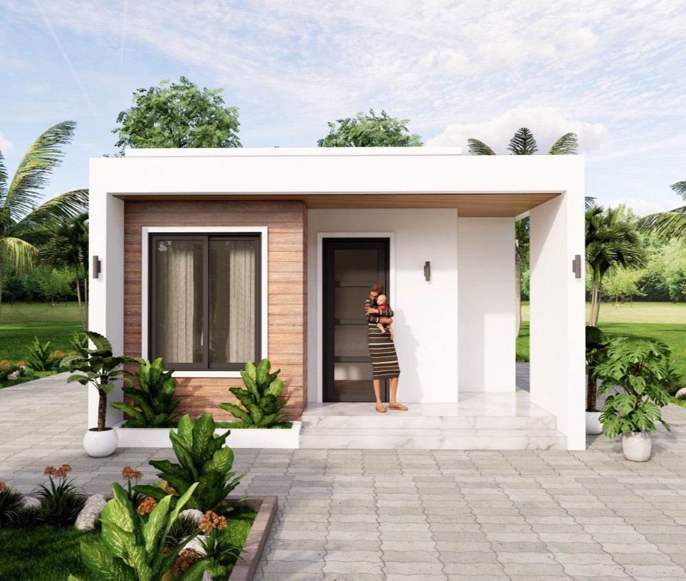 13×20 Feet Small House Plan 4×6 Meter 1 Bed 1 Bath Hidden Roof PDF +A4 Hard Copy