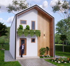 16×33 Feet House Plan 5×10 Meter 2 Beds 2 Baths Gable Roof PDF (A4 Hard Copy)