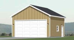 24×24 2-Car Garage — 576 sqft — 12ft Walls — PDF Floor Plan — Model 1F