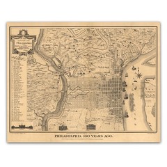 Philadelphia 100 Years Ago 1875 Vintage City Map Historical Wall Art Print
