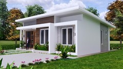33×27 Feet Small House Plan 10×8 Meter 2 Beds 2 Baths Shed Roof (A4 Hard Copy)