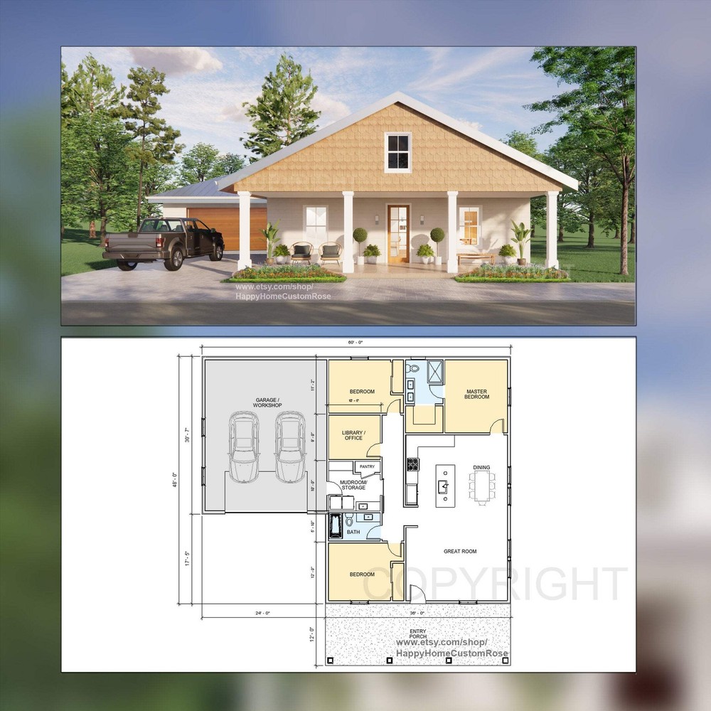 Magnolia Homestead Modern House Open Plan Design 60 x 30 – 3 Bed 2 Bath 1730sf –