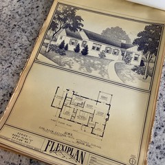 Vintage 1948 MCM Bungalow Ranch HomePlan Blueprint Triflex Service Washington DC