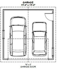 20×20 2-Car Garage — 400 sq ft — PDF Floor Plan — Model 5