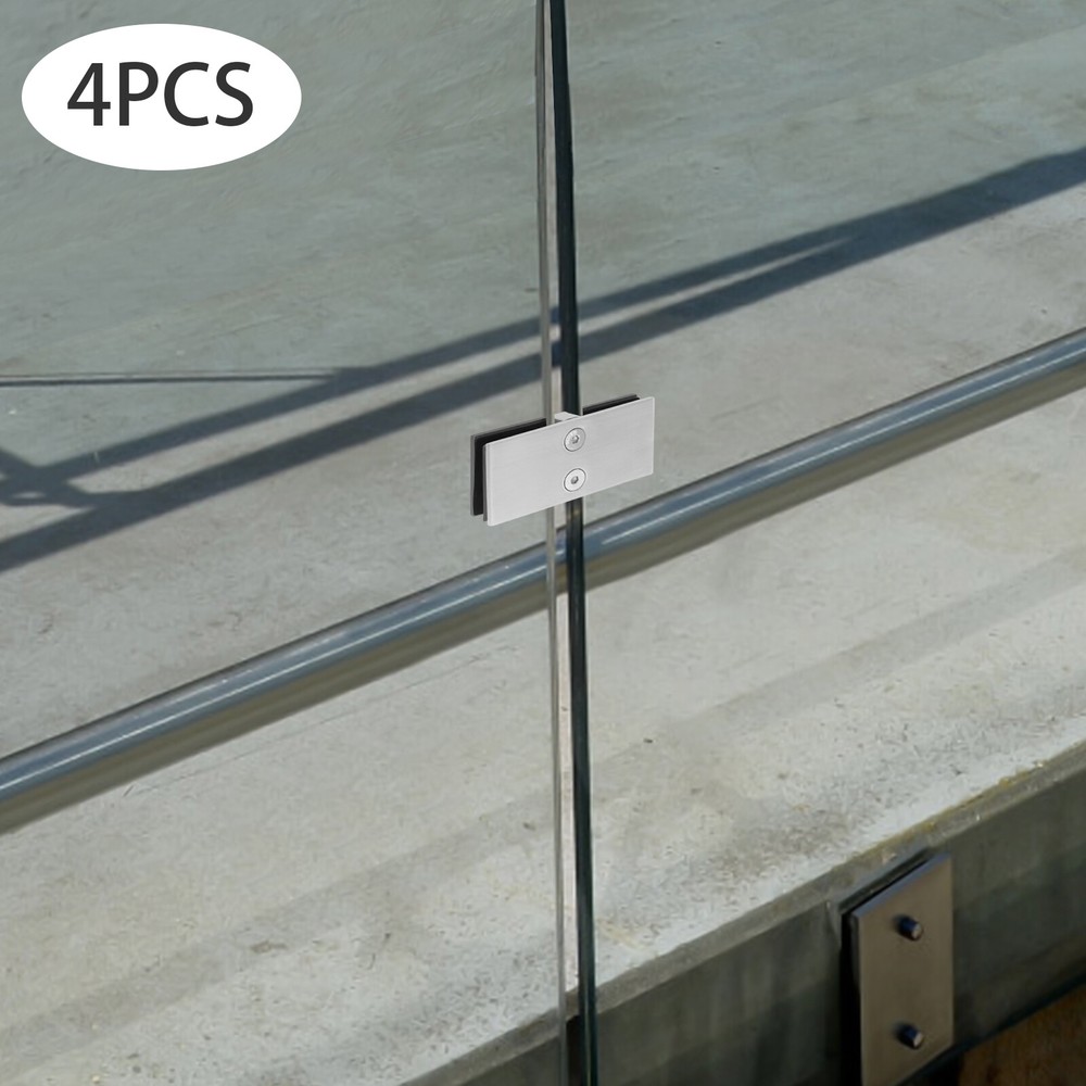 180 Degree Stainless Steel Glass Clamp, 4pcs Clamp Bracket for 8-12mm Thickness