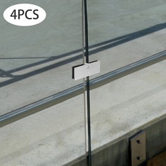 180 Degree Stainless Steel Glass Clamp, 4pcs Clamp Bracket for 8-12mm Thickness