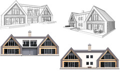 86’x29’ 6 Beds, 8 Baths Double A-Frame House Architecture Plans PDF Download.