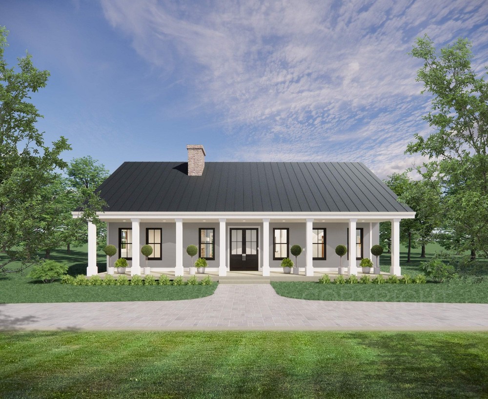 Redwood Terrace Custom House Plans and Blueprints – Spacious 4 Bed 2 Bath – 50’x