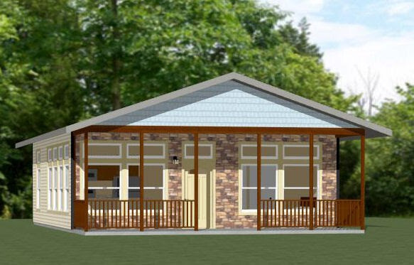 28×34 House — 2 Bedroom 2 Bath — 952 sq ft — PDF Floor Plan — Model 1G