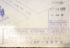 Vintage Architectural Drawing, Armstrong Tire Company, Des Moines, IA, Date 1972