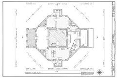 Poplar Forest by Thomas Jefferson, octagon Colonial country house detailed plans