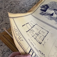 Vintage 1948 4 Square Home Plan Drawing Blueprint Triflex Service Washington DC
