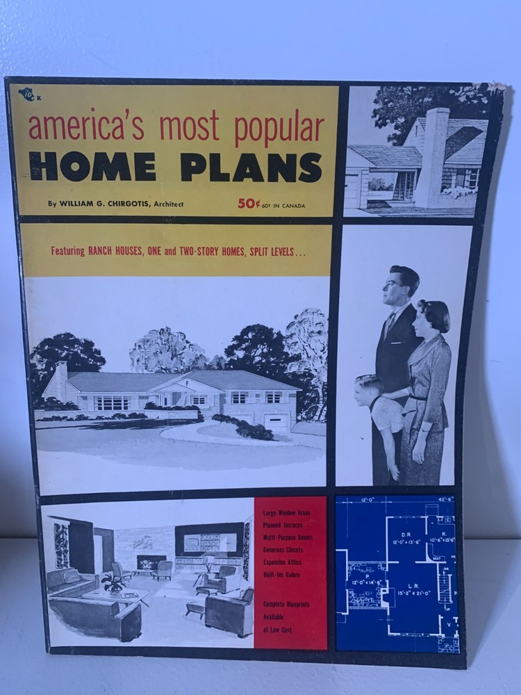 Vintage America’s Most Popular Home Plans Book by William Chirgotis 1954