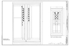 Frank Lloyd Wright Prairie Style home, architectural drawings, Coonley House