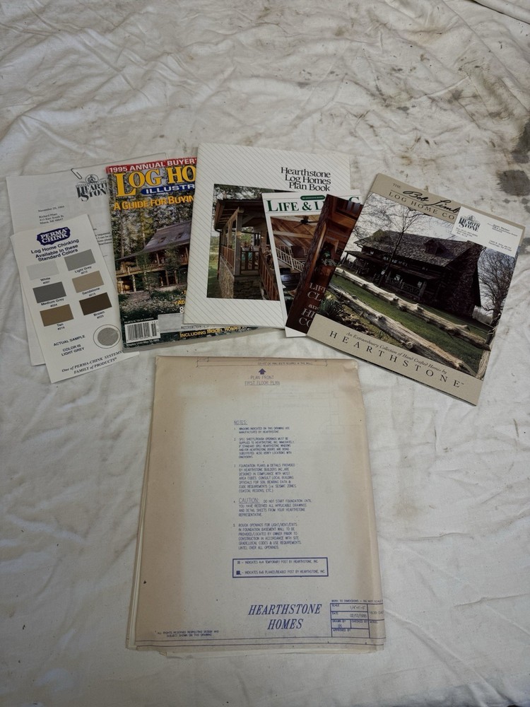 Hearthstone Homes Log Cabin Books Advertisement And Log Home Blueprints