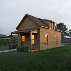 Generic Cabin House Plans | 28’x16′ | 224sqft | 2-Story 2-Bedroom floorplan Home