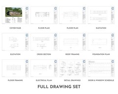 Modern Cabin House, 20′ x 70′, 1400 Sq Ft, 3 Bed 2 Bath, Architectural Plans