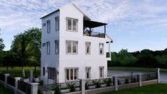 Small House Design 5.5×8 Meter 18×26 Feet 3 Beds 4 Baths Gable Roof A4 Hard Copy