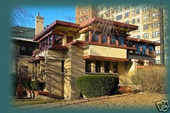 Frank Lloyd Wright Prairie Home, brick, 4 bedrooms, modern house PRINTED PLANS