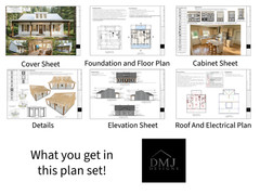 Modern Cabin Plan – 990 Sqft (Living) – 2bed-2 bath