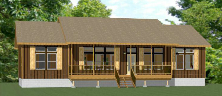 60×30 House — 4 bedroom 3 Bath — 1,800 sqft — PDF Floor Plan — Model 2D