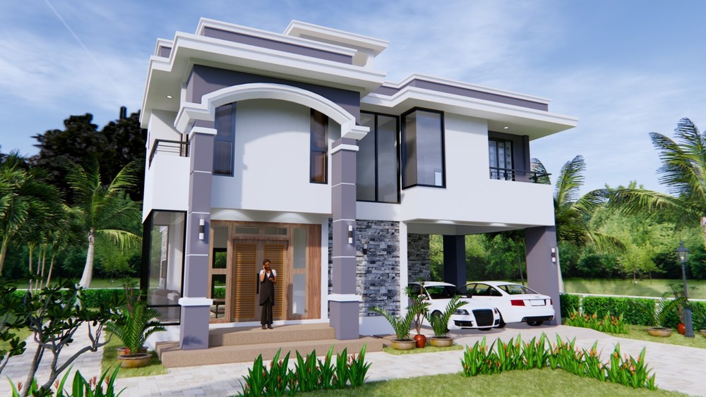 House Plan 11×8 Meter 36×26 Feet 3 Beds 3 Baths Terrace Roof PDF (A4 Hard Copy)