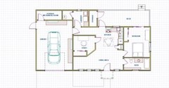 Small House Plan Model 780 with Garage/Outdoor Deck. FREE SHIPPING