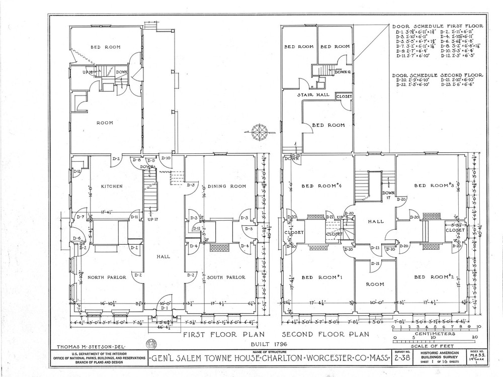 Federal style wood house, Traditional Colonial home, architectural blueprints