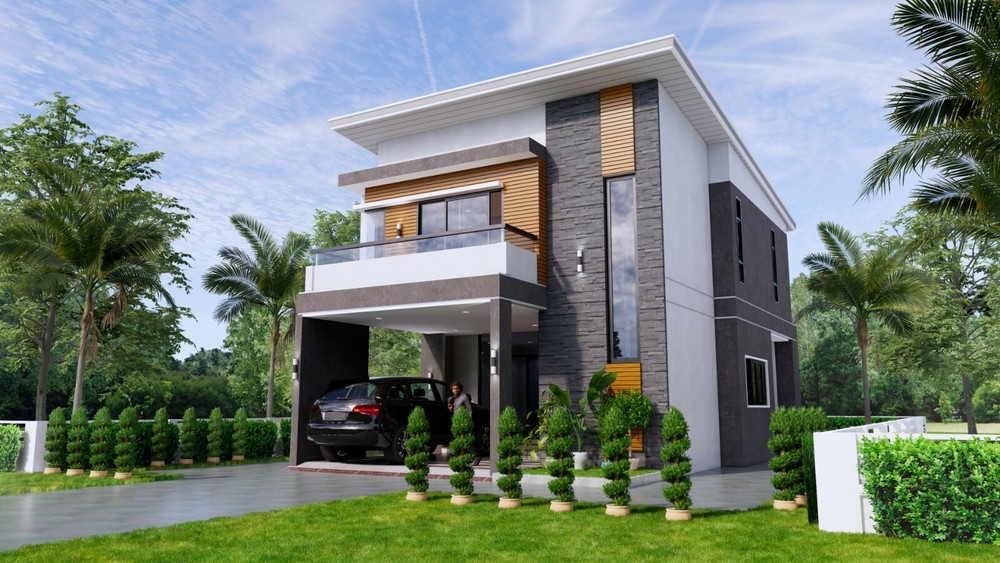 25×38 Feet Small House Plan 7.5×11.7 Meter 4 Beds 4 Baths Shed R(A4 Hard Copy)