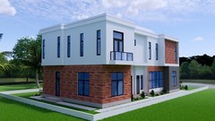 38×70 House Plan 11.5×21 Meter 3 Bed 5 bath Slab Roof PDF Plan (A4 Hard Copy)