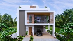 29×36 Feet House Plans 8.5×11 Meter 4 Bed 3 Bath Terrace Roof PDF & A4 Hard Copy
